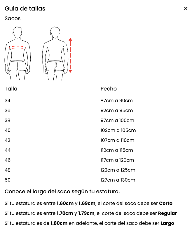 guia de tallas